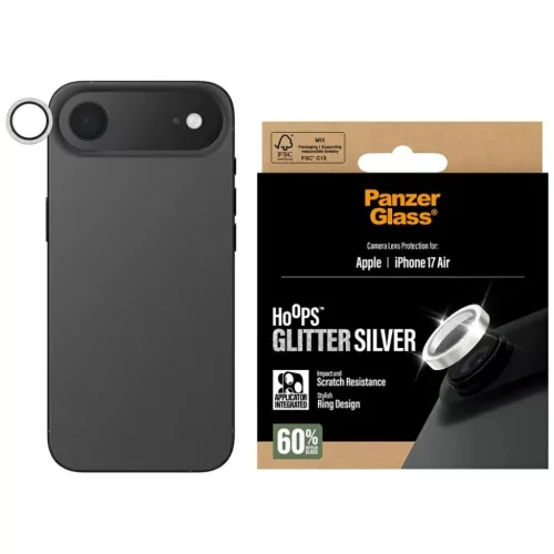 PanzerGlass Hoops Glitter Tempered Glass Lens Screen Protector for iPhone Air - Silver