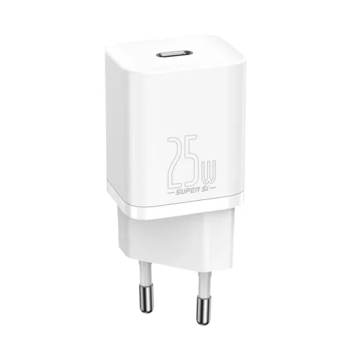 Baseus Super Si 1C gyors töltő fali adapter USB Type C 25W fehér