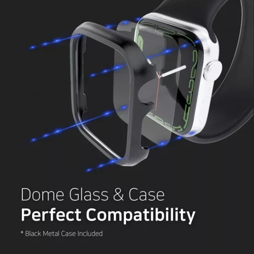 Apple Watch 7 (41mm) Whitestone Dome Glass 2x9H kijelzővédő üvegfólia UV lámpával + keret védő tok
