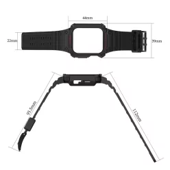   Apple Watch 4/5/6/7/8/SE (42/44/45mm) Armored Óraszíj és Tok Kék