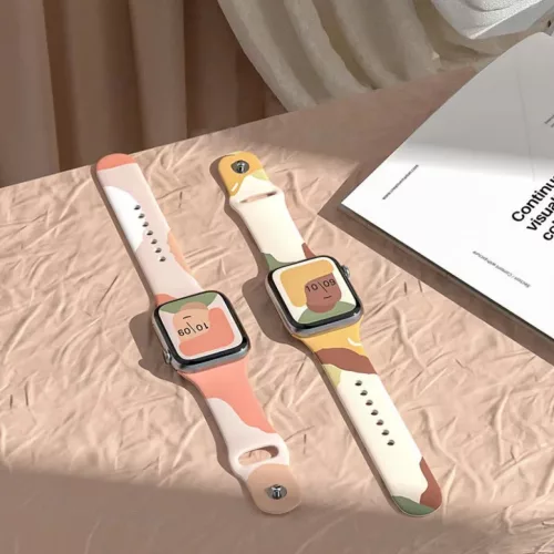 Apple Watch 8/7/6 / SE / 5/4/3/2 (45mm / 44mm / 42mm) Moro Szilikon óraszíj terepmintás design 6