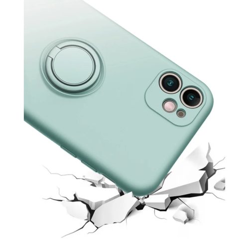 Samsung Galaxy S22 Ultra Vennus szilikon tok hátlapi gyűrűvel fekete