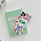 iPhone 13 Pro Max TPU tok ''I love travel'' mintával fehér Alphajack