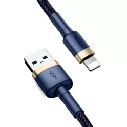   Baseus Cafule Nylon harisnyázott USB/Lightning kábel QC3.0 1.5A 2m Kék (CALKLF-CV3)