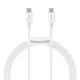Baseus Superior USB Type-C - USB Type-C kábel Quick Charge / Power Delivery / FCP 100W 5A 20V 1m fehér (CATYS-B02)