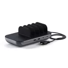 Satechi Dock 5 foglalatos USB dokkoló, töltőállomás (2xUSB-C PD 20 W, 2x USB-A 12W, vezeték nélküli töltő) (ST-WCS5PM-EU)