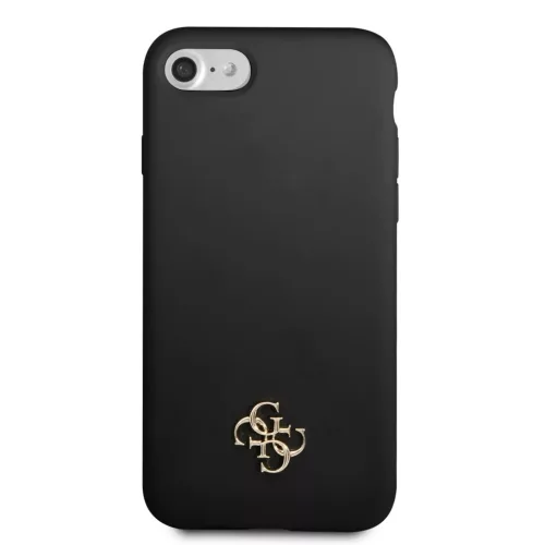 iPhone 7/8/SE 2020/SE 2022 Guess 4G Szilikon Metal Logo tok fekete (GUHCI8S4LK)