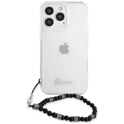iPhone 13 Pro Max Guess Black Pearl tok karpánttal átlátszó (GUHCP13XKPSBK)
