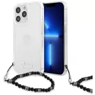 iPhone 13 Pro Max Guess Black Pearl tok karpánttal átlátszó (GUHCP13XKPSBK)