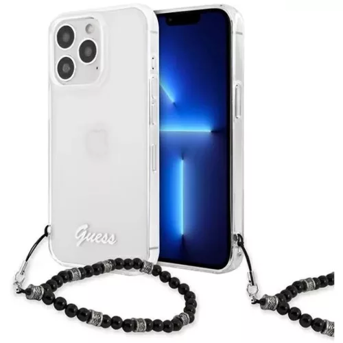 iPhone 13 Pro Max Guess Black Pearl tok karpánttal átlátszó (GUHCP13XKPSBK)