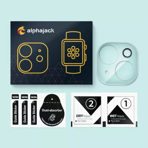 iPhone 14 / 14 Plus kamera lencse védő üvegfólia 3D 1db Alphajack