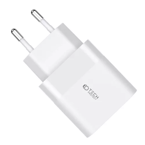 Tech-Protect C30W 2-portos hálózati töltő PD30W/QC3.0 fehér
