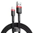 USB Lightning kábel - 2A 3m fekete-piros Baseus CALKLF-R91