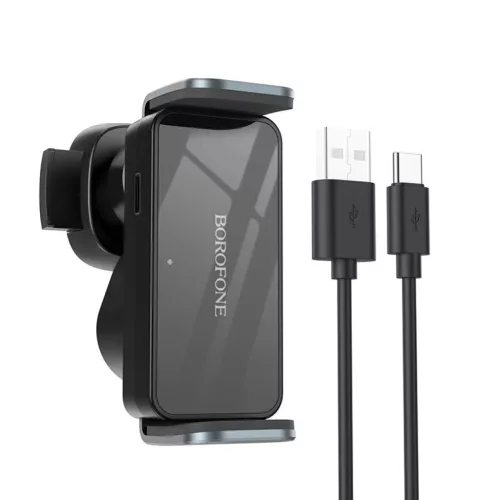 Borofone BH66 Smart Szellőzőre Szerelhető Elektromosan Nyitható Autós Tartó fekete