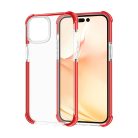 iPhone 14 Plus átlátszó TPU tok piros kerettel Alphajack
