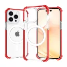 iPhone 14 Pro Max MagSafe kompatibilis átlátszó TPU tok piros kerettel Alphajack ütésálló