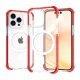iPhone 14 Pro Max MagSafe kompatibilis átlátszó TPU tok piros kerettel Alphajack ütésálló