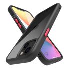 iPhone 14 átlátszó TPU tok edzett üveg hátlappal, fekete kerettel Alphajack