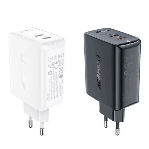 Acefast A29 PD 50W GaN (2 x USB Type C) dual portos töltő adapter fekete
