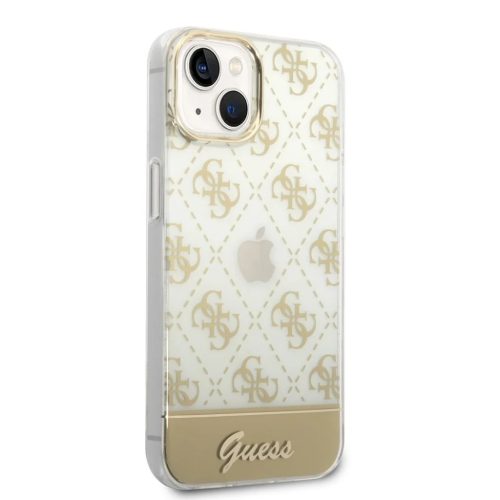 iPhone 14 Plus Guess PC/TPU Peony Glitter Script Logo tok arany (GUHCP14MHG4MHG)
