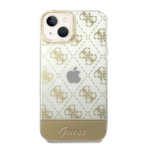 iPhone 14 Plus Guess PC/TPU Peony Glitter Script Logo tok arany (GUHCP14MHG4MHG)