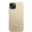 iPhone 14 Guess PC/TPU Glitter Flakes Metal Logo tok arany (GUHCP14SHGGSHD)