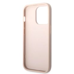   iPhone 14 Pro Guess PU 4G Metal Logo tok rózsaszín (GUHCP14L4GMGPI)