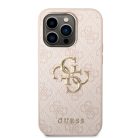 iPhone 14 Pro Guess PU 4G Metal Logo tok rózsaszín (GUHCP14L4GMGPI)