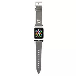   Apple Watch 4/5/6/7/8/SE (38/40/41mm) Karl Lagerfeld Karl Head PU óraszíj ezüst (KLAWMOKHG)