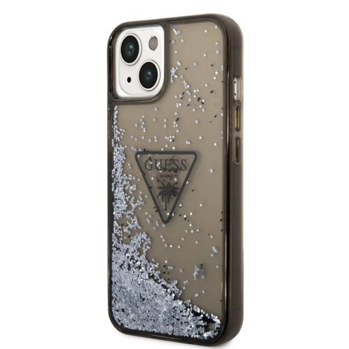 iPhone 14 Guess PC/TPU Liquid Glitter Triangle Logo tok fekete (GUHCP14SLFCTPK)