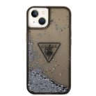 iPhone 14 Plus Guess PC/TPU Liquid Glitter Triangle Logo tok fekete (GUHCP14MLFCTPK)