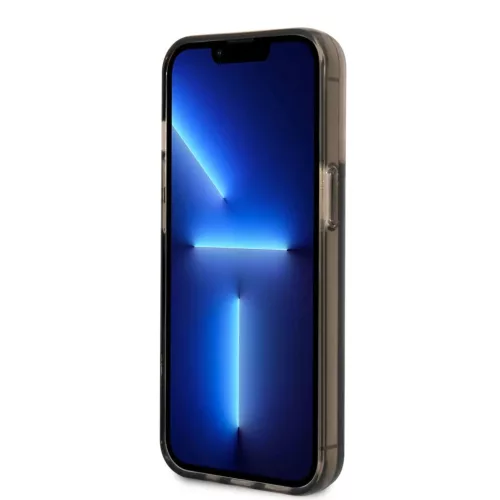 iPhone 14 Pro Max Guess PC/TPU Liquid Glitter Triangle Logo tok fekete (GUHCP14XLFCTPK)