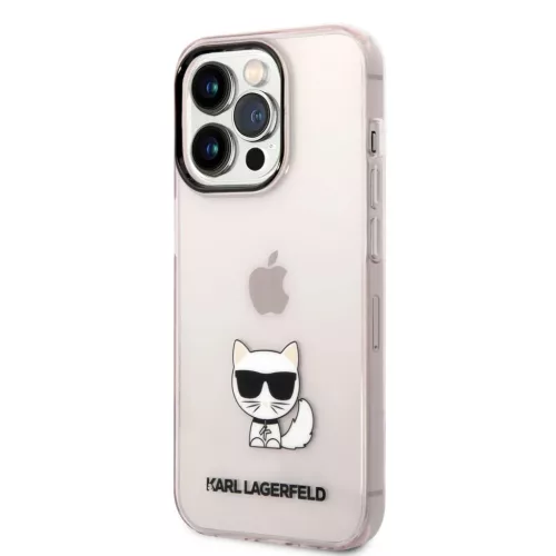 iPhone 14 Pro Max Karl Lagerfeld Choupette Logo tok rózsaszín (KLHCP14XCTTRI)