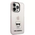 iPhone 14 Pro Max Karl Lagerfeld Choupette Logo tok rózsaszín (KLHCP14XCTTRI)