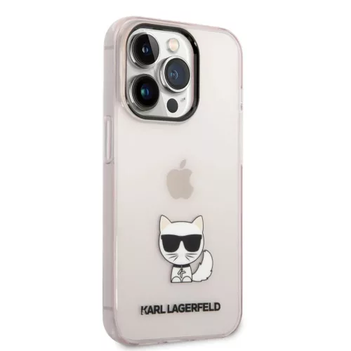 iPhone 14 Pro Max Karl Lagerfeld Choupette Logo tok rózsaszín (KLHCP14XCTTRI)