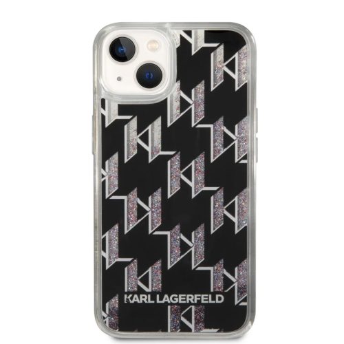 iPhone 14 Plus Karl Lagerfeld Monogram Liquid Glitter tok fekete (KLHCP14MLMNMK)