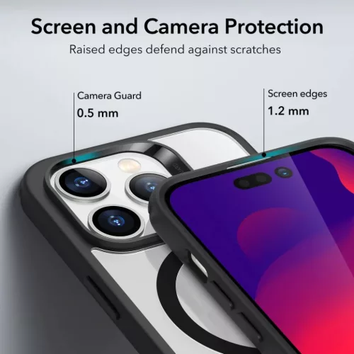iPhone 14 Pro Max ESR CH HaloLock MagSafe átlátszó/fekete tok