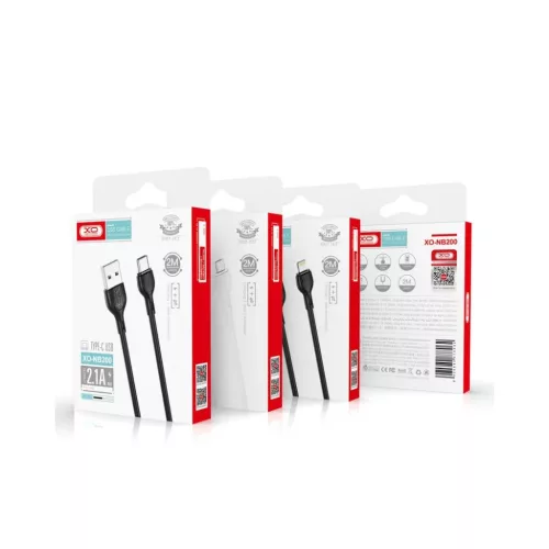 XO NB200 USB - USB-C kábel 2 m 2.1 A fehér