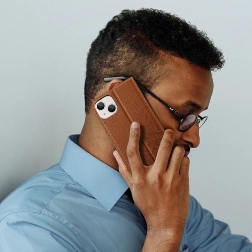 iPhone 14 Plus Dux Ducis Skin X2 mágneses fliptok barna