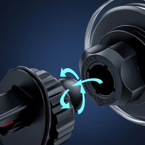 Joyroom autós tartó Qi vezeték nélküli indukciós töltéssel 15 W (MagSafe kompatibilis) szellőzőrácshoz ezüst (JR-ZS291)