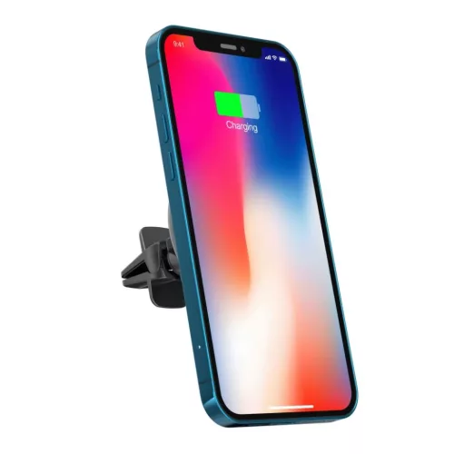 Tech-Protect A2 mágneses autós telefontartó szellőzőrácshoz vezeték nélküli töltéssel 15W fekete Magsafe