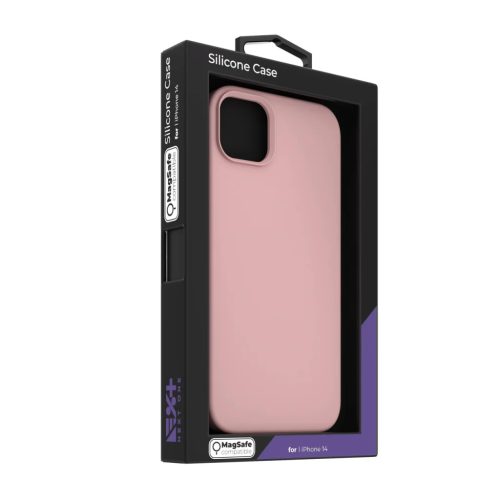 iPhone 14 Next One MagSafe-kompatibilis szilikontok balett rózsaszín (IPH-14-MAGSAFE-PINK)