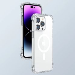   iPhone 14 Joyroom Defender mágneses tok támasztékkal, átlátszó (MagSafe kompatibilis)