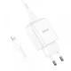 HOCO N2 Vigor hálózati töltő adapter + USB - Lightning kábel 2A fehér