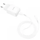 HOCO N2 Vigor hálózati töltő adapter + USB - Lightning kábel 2A fehér