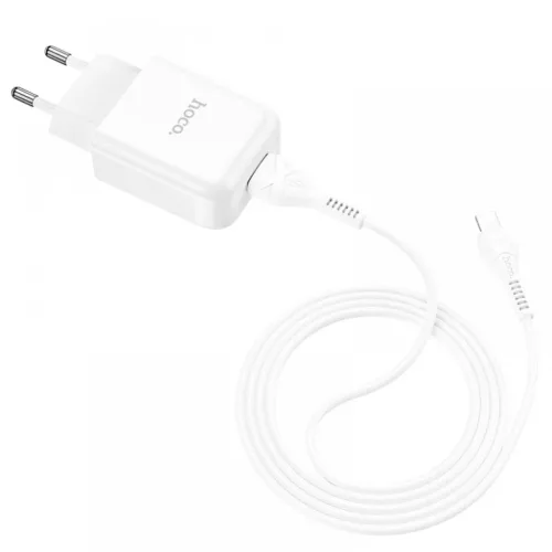 HOCO N2 Vigor hálózati töltő adapter + USB - Lightning kábel 2A fehér