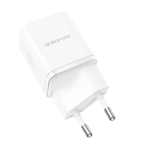 Borofone BN7 hálózati töltő adapter USB+Type C QC 3.0 PD 20W fehér