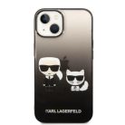 iPhone 14 Karl Lagerfeld Gradient Karl és Choupette tok fekete (KLHCP14STGKCK)