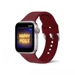   Apple Watch 4/5/6/7/8/SE (38/40/41mm) szilikon csatos óraszíj borvörös Alphajack