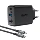 Acefast 2 az 1-ben hálózati töltő adapter GaN 65W USB Type C / USB, HDMI adapter 4K@60Hz + USB Type C kábel 1.8m, fekete (A17)